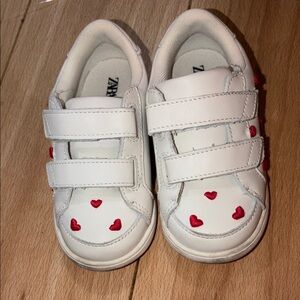 Zara Kids Sneakers with Red Heart Accents